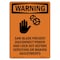 Signmission Safety Sign, OSHA WARNING, 7" Height, Saw Blade Present, Portrait OS-WS-D-57-V-13519 - alternate 1